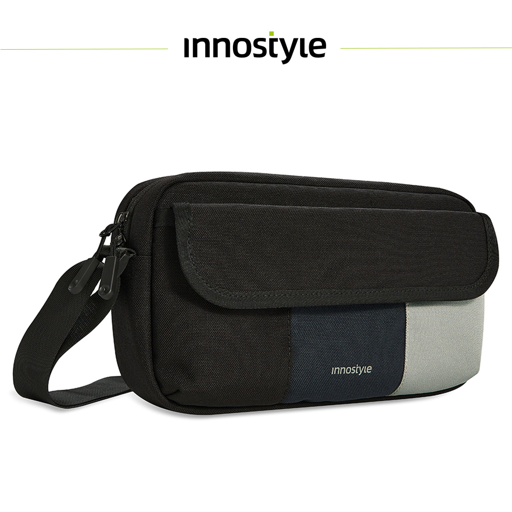 innostyle VersalSling系列 經典撞色側背包 黑藍灰