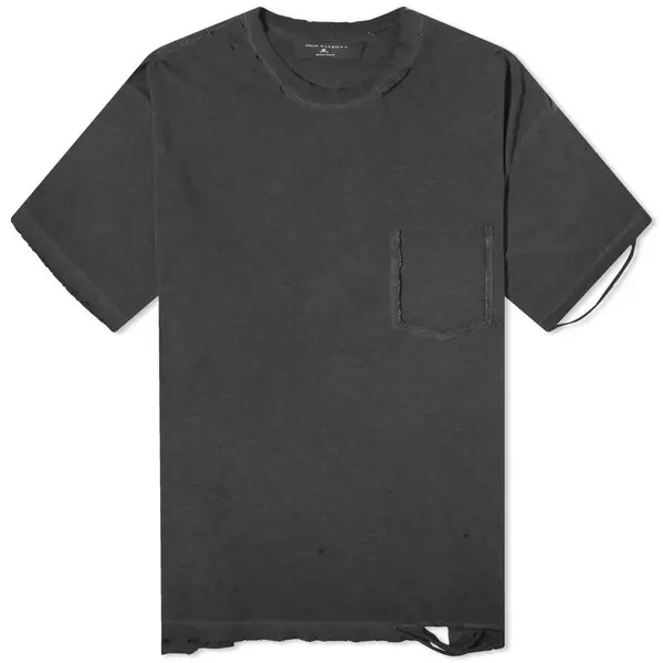 JOHN ELLIOTT X MASTERMIND JAPAN OIL WASH FOLSOM POCKET T-SHIRT 聯名 水洗破壞 骷髏 短Ｔ 水洗黑-A319A1710