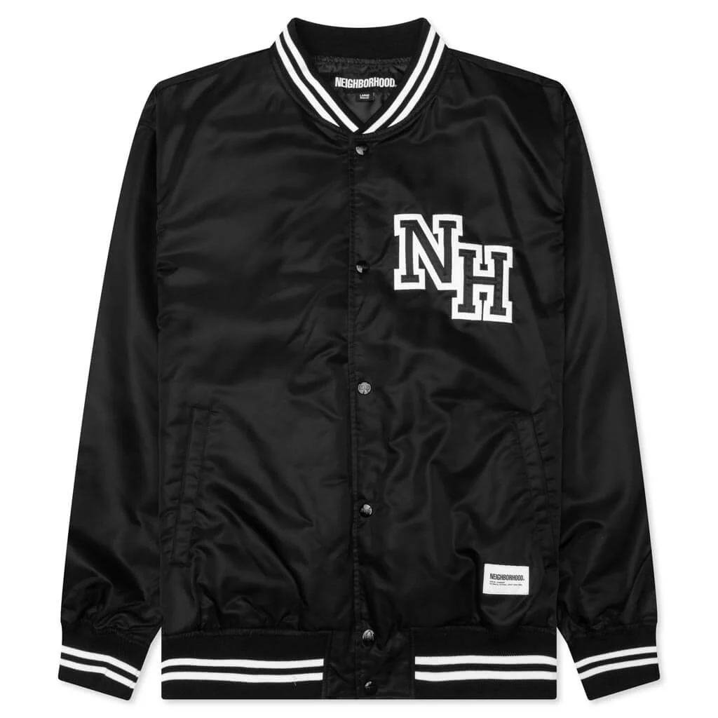 -(B6b)-NEIGHBORHOOD BASEBALL JACKET LOGO 棒球外套 夾克 黑色-241TSNNH-JKM04