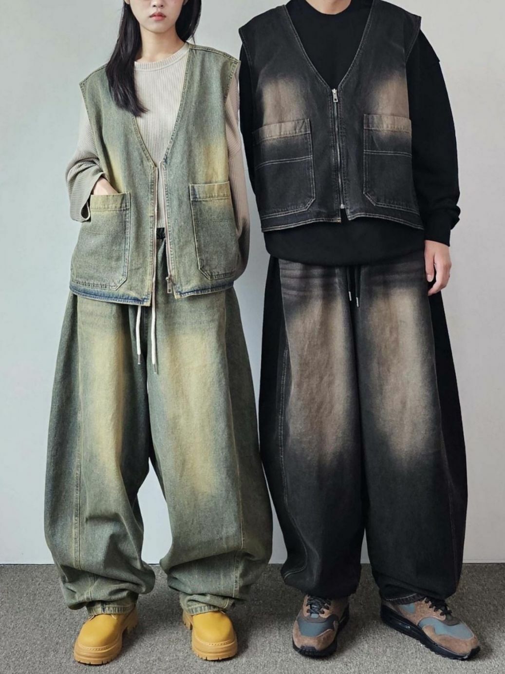 淨色鬆身牛仔褲 Floor&co-029P