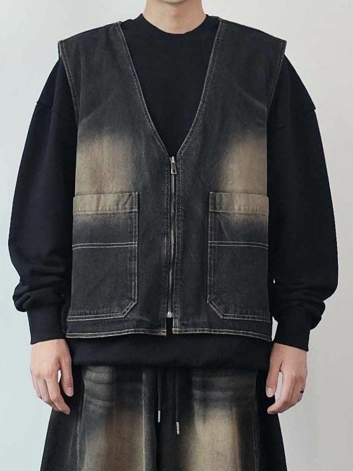 牛仔背心褸 Floor&co-030V