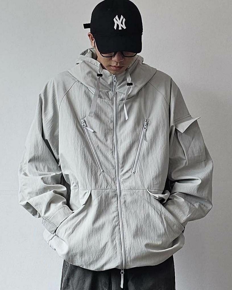 淨色連帽拉鍊外套 Floor&co-032JK