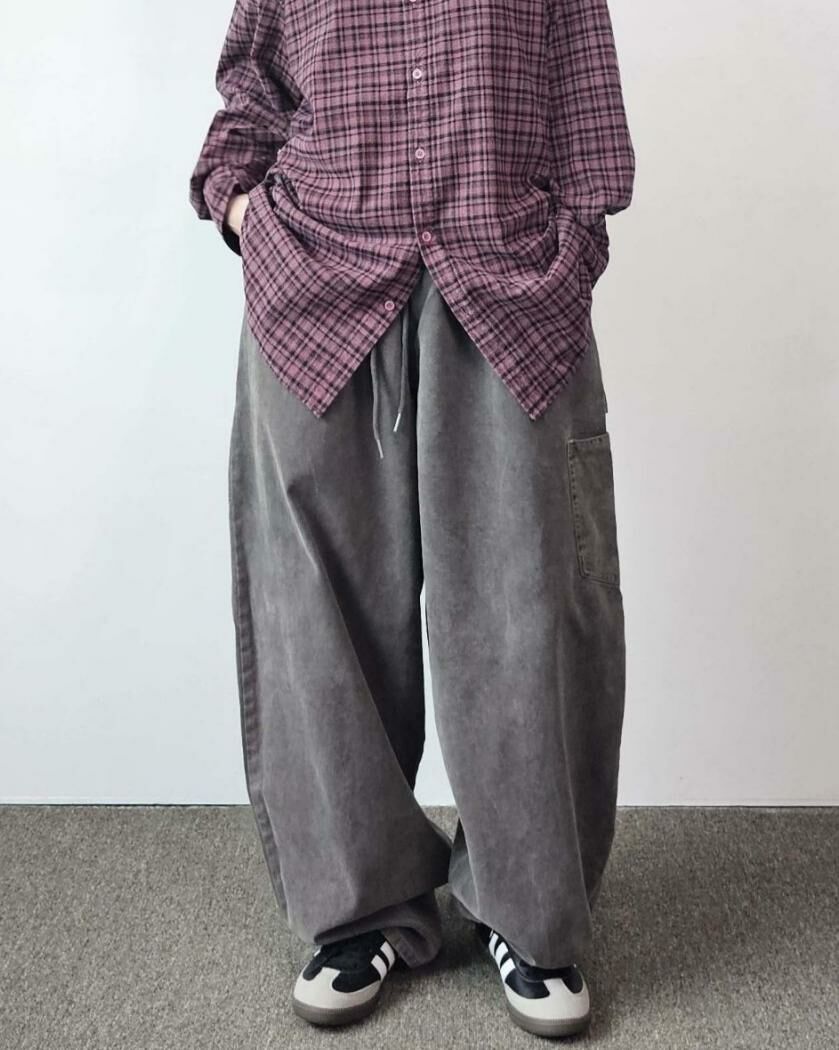 洗水淨色Balloon Pants Floor&co-035P