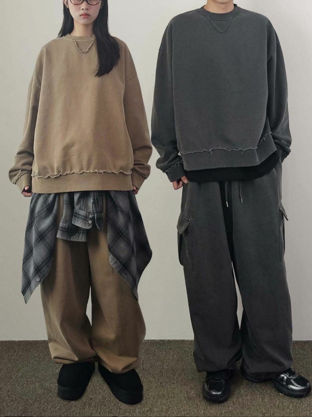 淨色工裝鬆身褲 Floor&co-037P