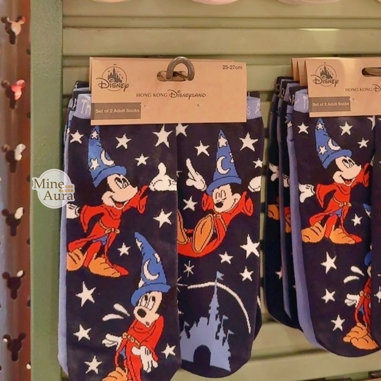 米奇 Mickey 魔法師 滿版圖案 襪子 2入組 -香港迪士尼樂園