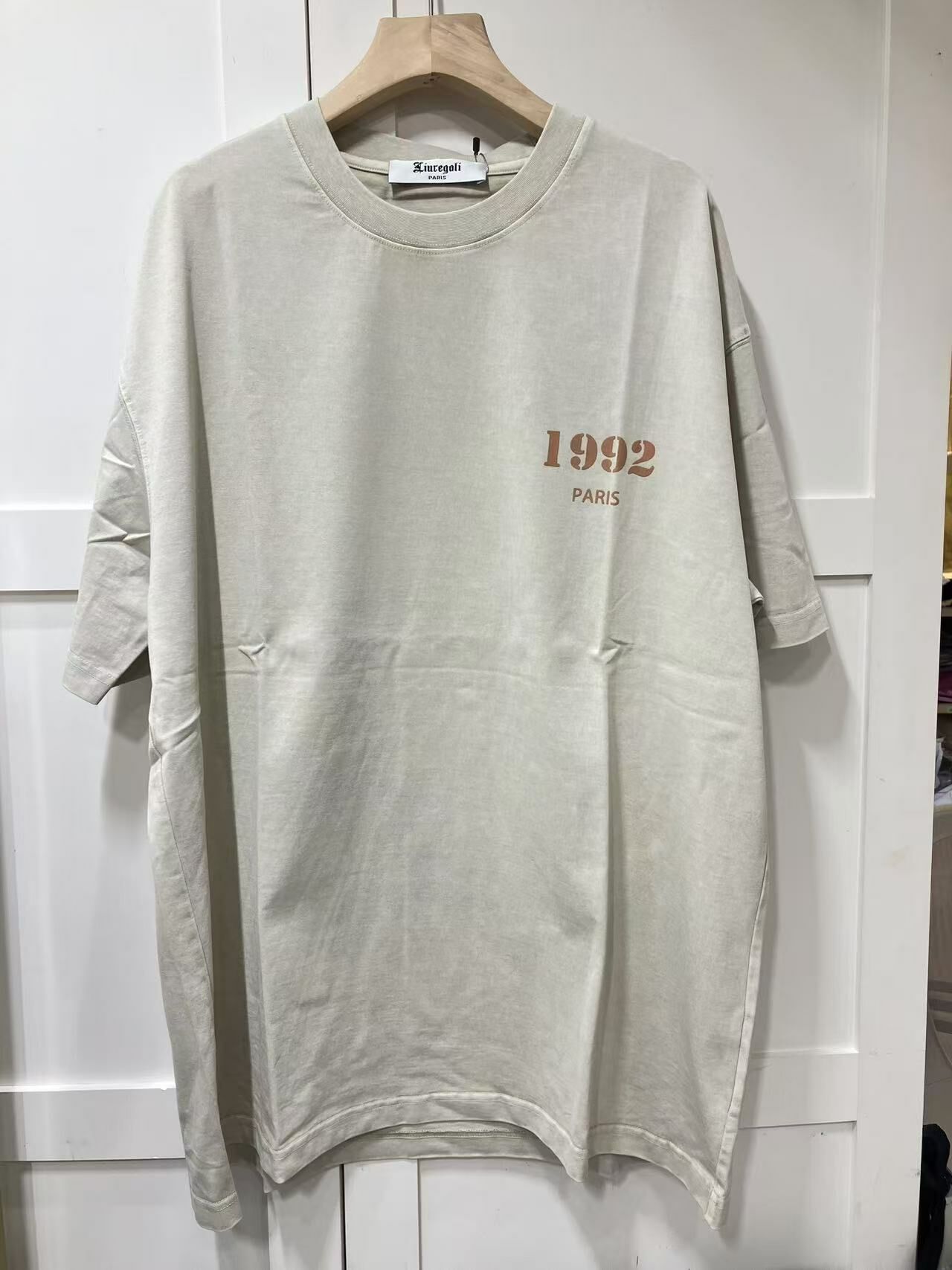 LIUREGALI 1992 LOGO杏色TEE -M