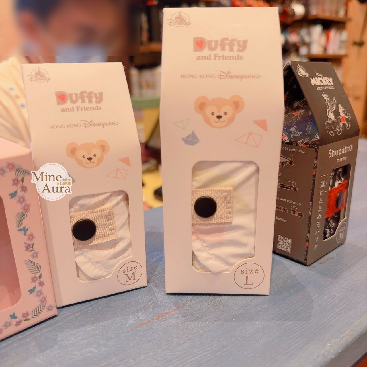 達菲 Duffy 與好友 滿版圖案 折疊收納 環保 購物袋 M號/L號 -香港迪士尼樂園