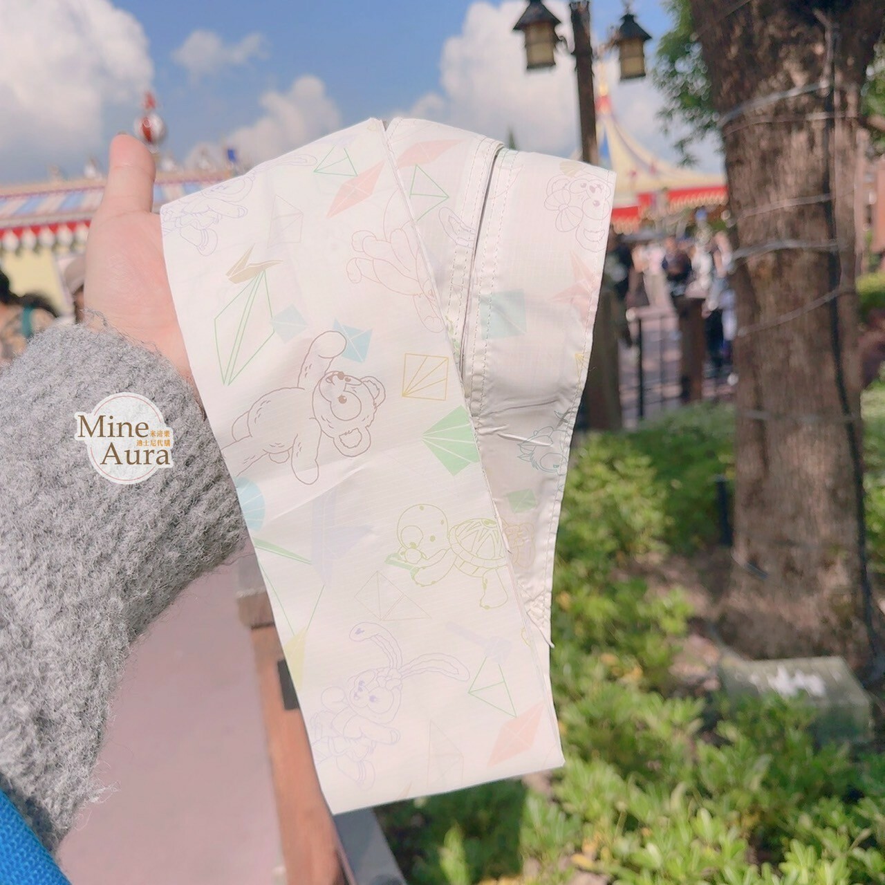 達菲 Duffy 與好友 滿版圖案 折疊收納 環保 購物袋 M號/L號 -香港迪士尼樂園