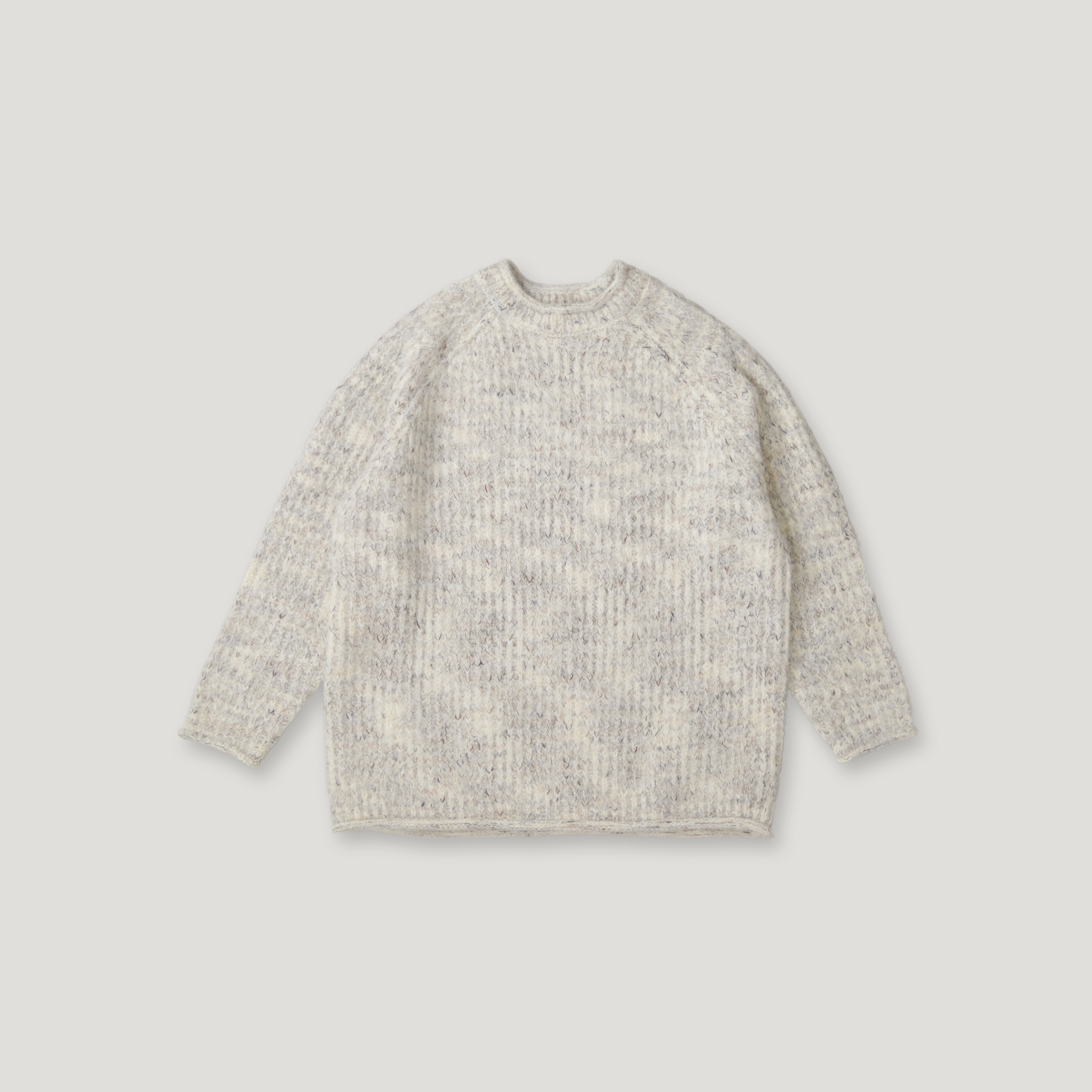 J.P.L. 捲邊領拉克蘭袖色織毛衣