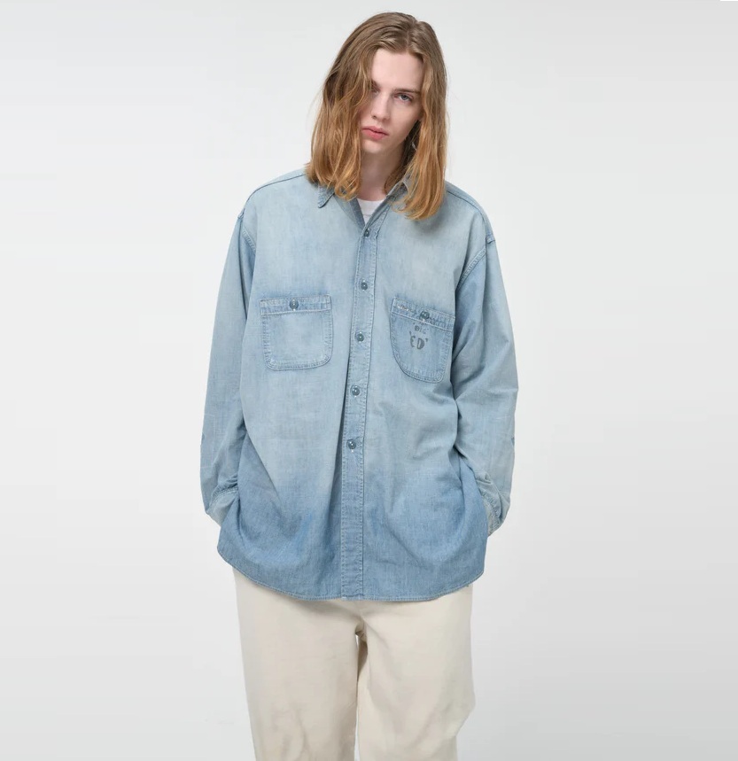 LAST PCS: BOWWOW USN SAILORS CHAMBRAY SHIRTS - INDIGO SIZE XL PRE ORDER ITEM (預訂中)