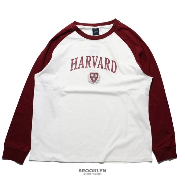 NCAA 長袖 哈佛 白 紅 LOGO 薄長T 男 7155500540