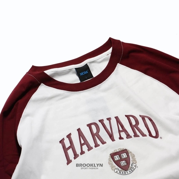 NCAA 長袖 哈佛 白 紅 LOGO 薄長T 男 7155500540