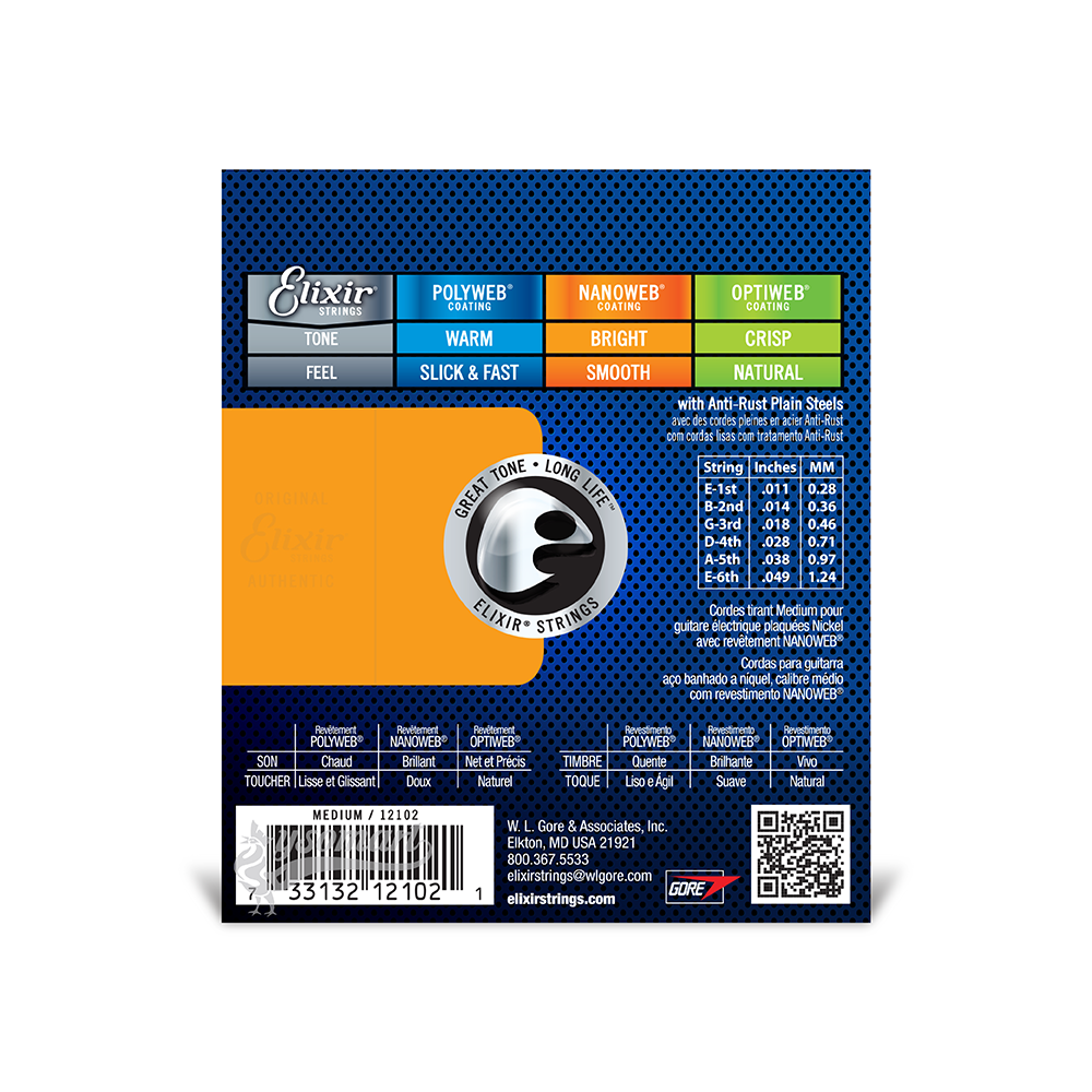 Elixir 電吉他弦 011-049 Nanoweb 12102