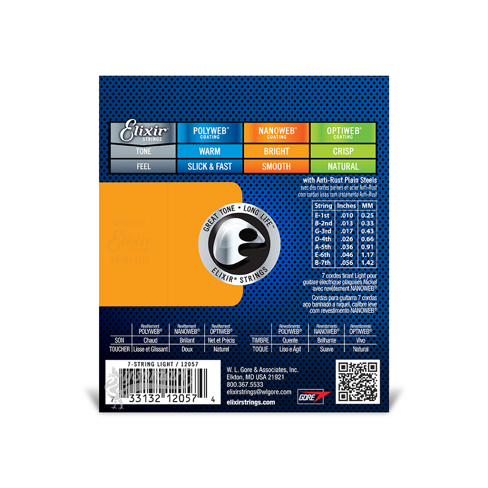 Elixir 電吉他七弦套弦 010-056 Nanoweb 12057