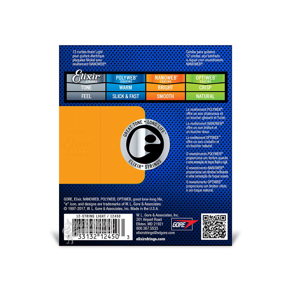 Elixir 電吉他十二弦套弦 010-046 Nanoweb 12450