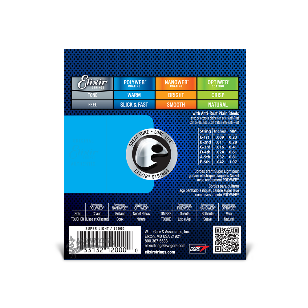 Elixir 電吉他弦 009-042 Polyweb 12000