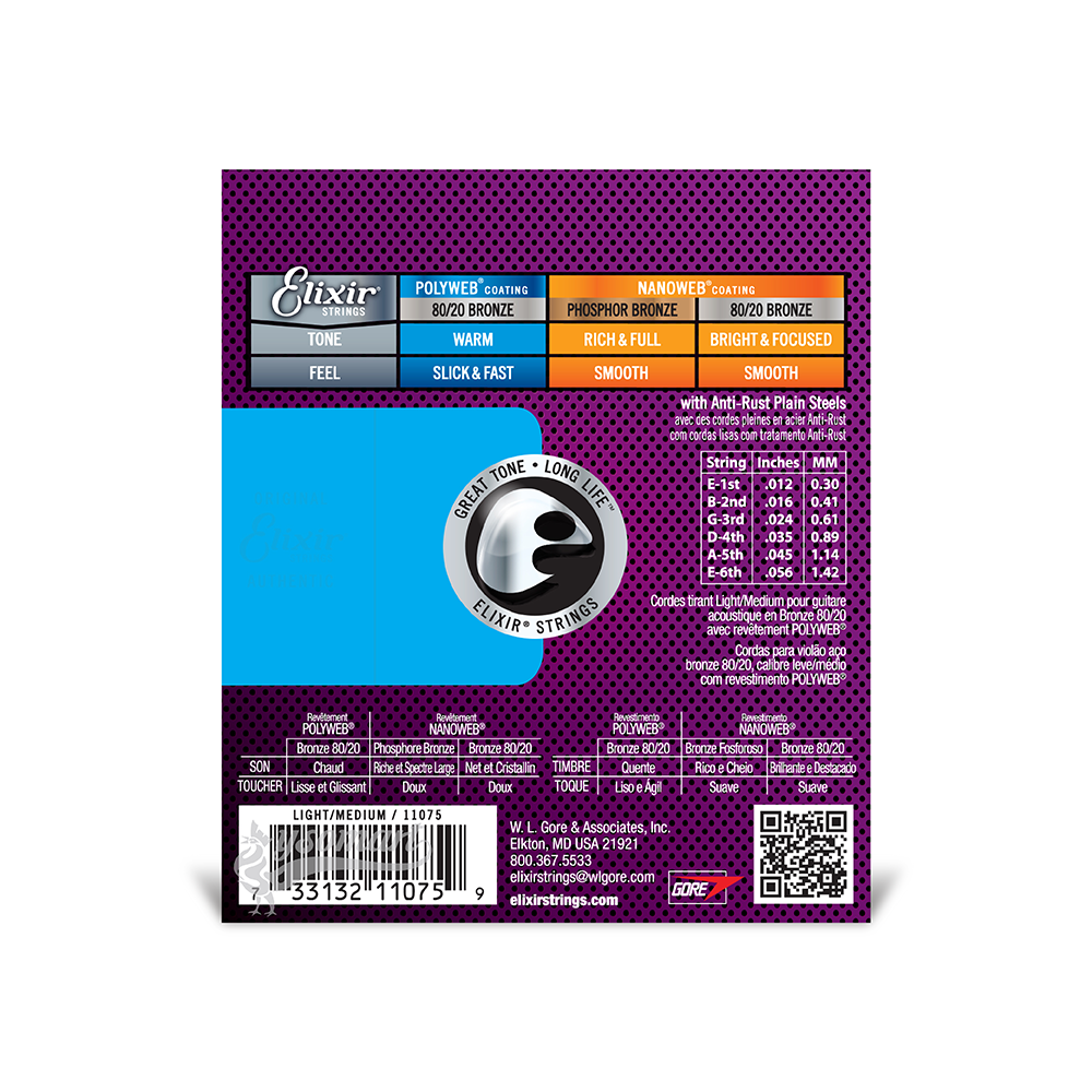 Elixir 民謠吉他弦 012-056 Polyweb 11075