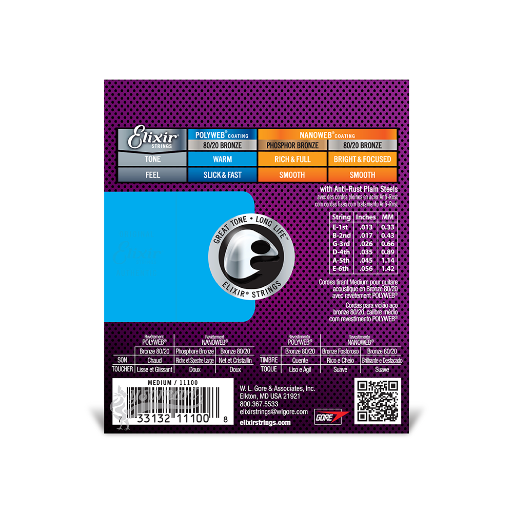 Elixir 民謠吉他弦 013-056 Polyweb 11100