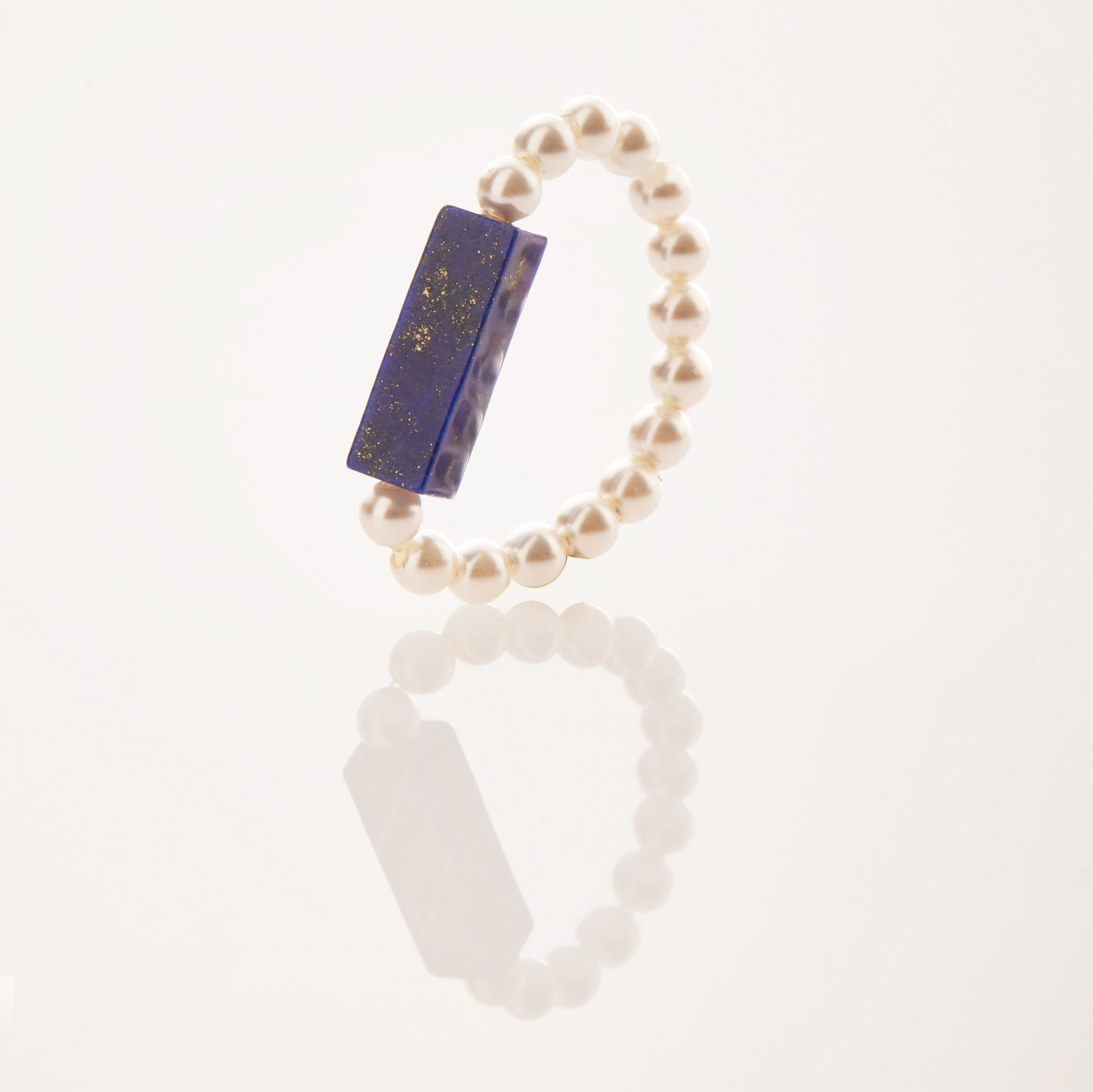 R912  |珍珠藍方塊線圈戒指