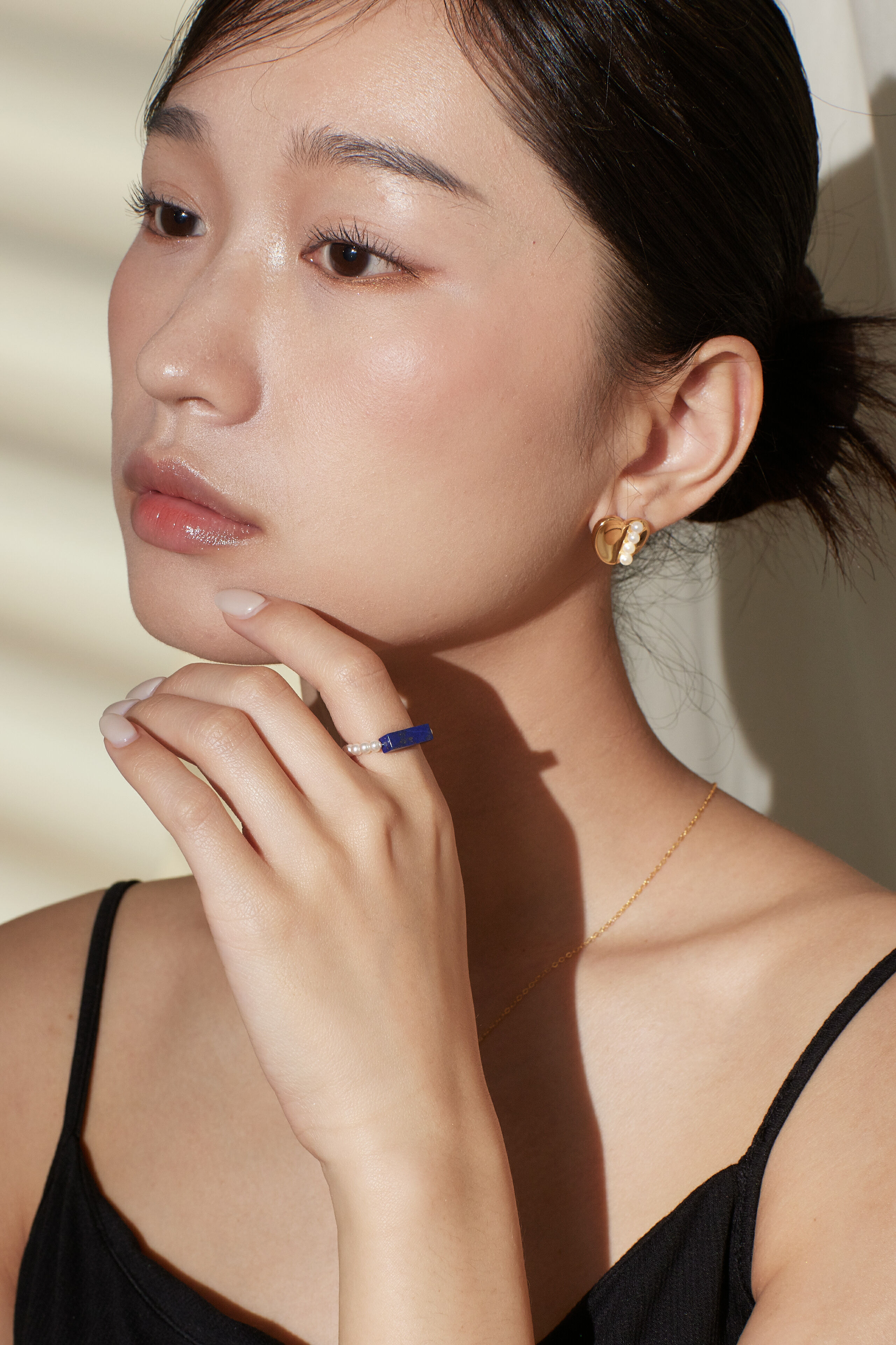 R912  |珍珠藍方塊線圈戒指