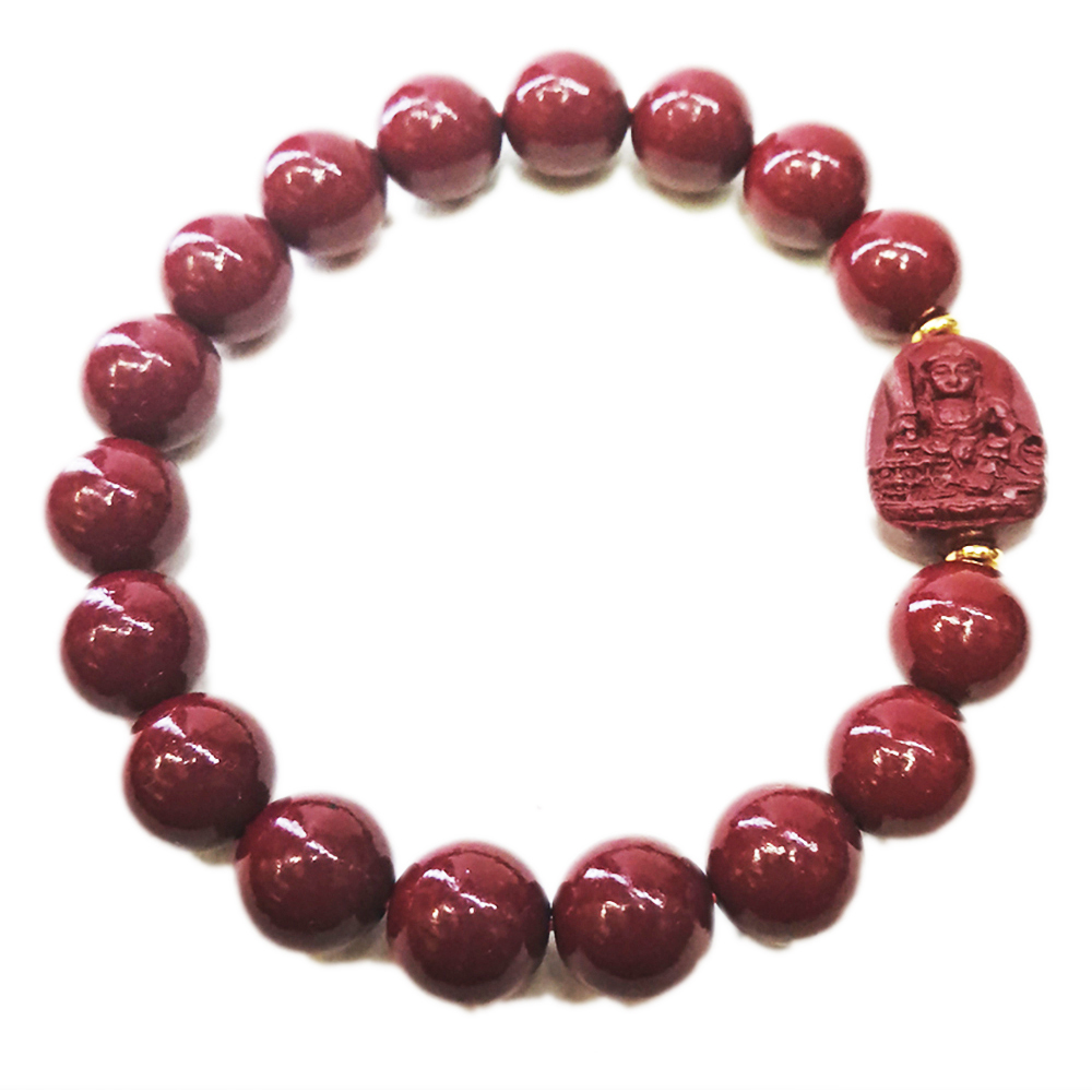 文殊菩薩{紫金砂 硃砂}手珠10mm【十方】153922