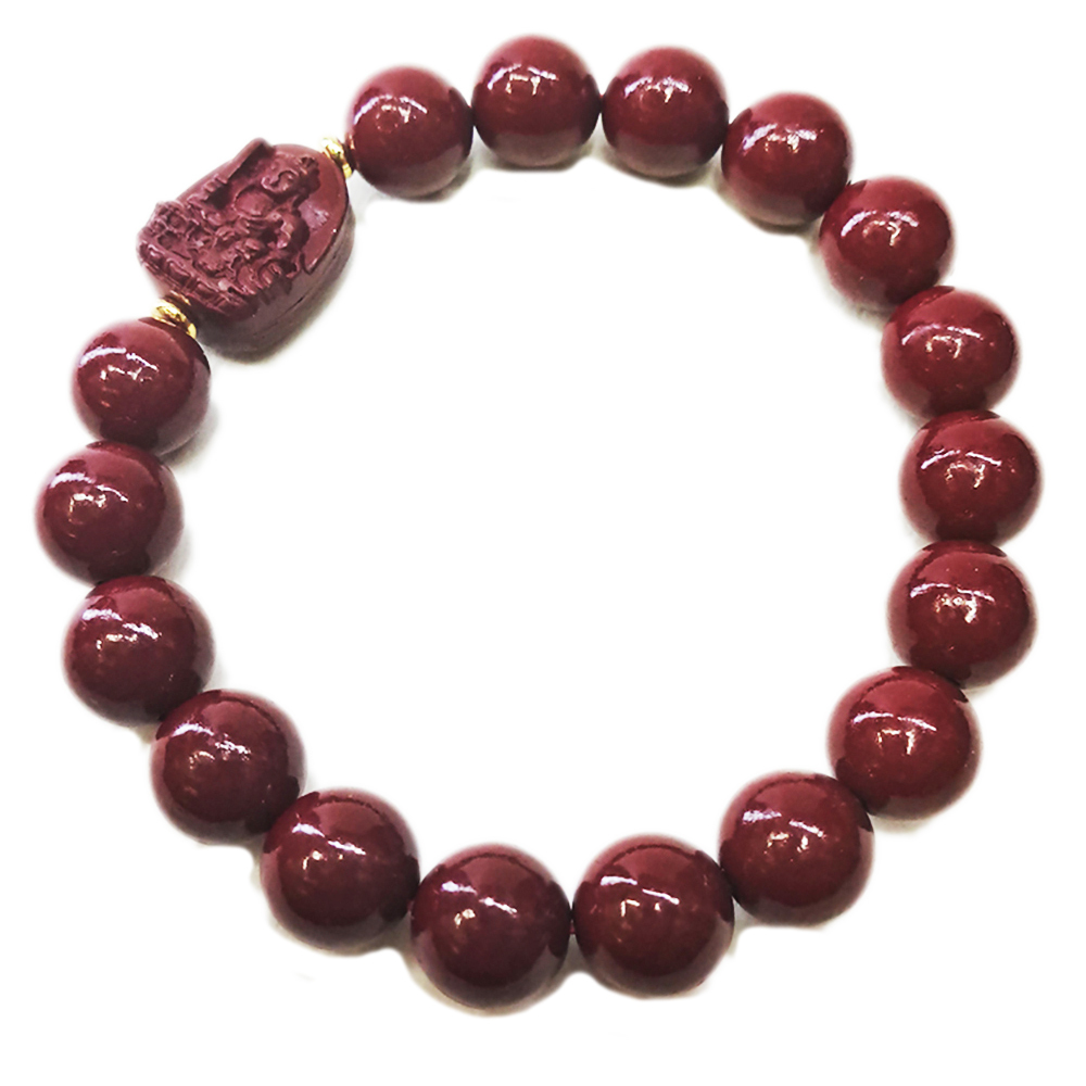 文殊菩薩{紫金砂 硃砂}手珠10mm【十方】153922