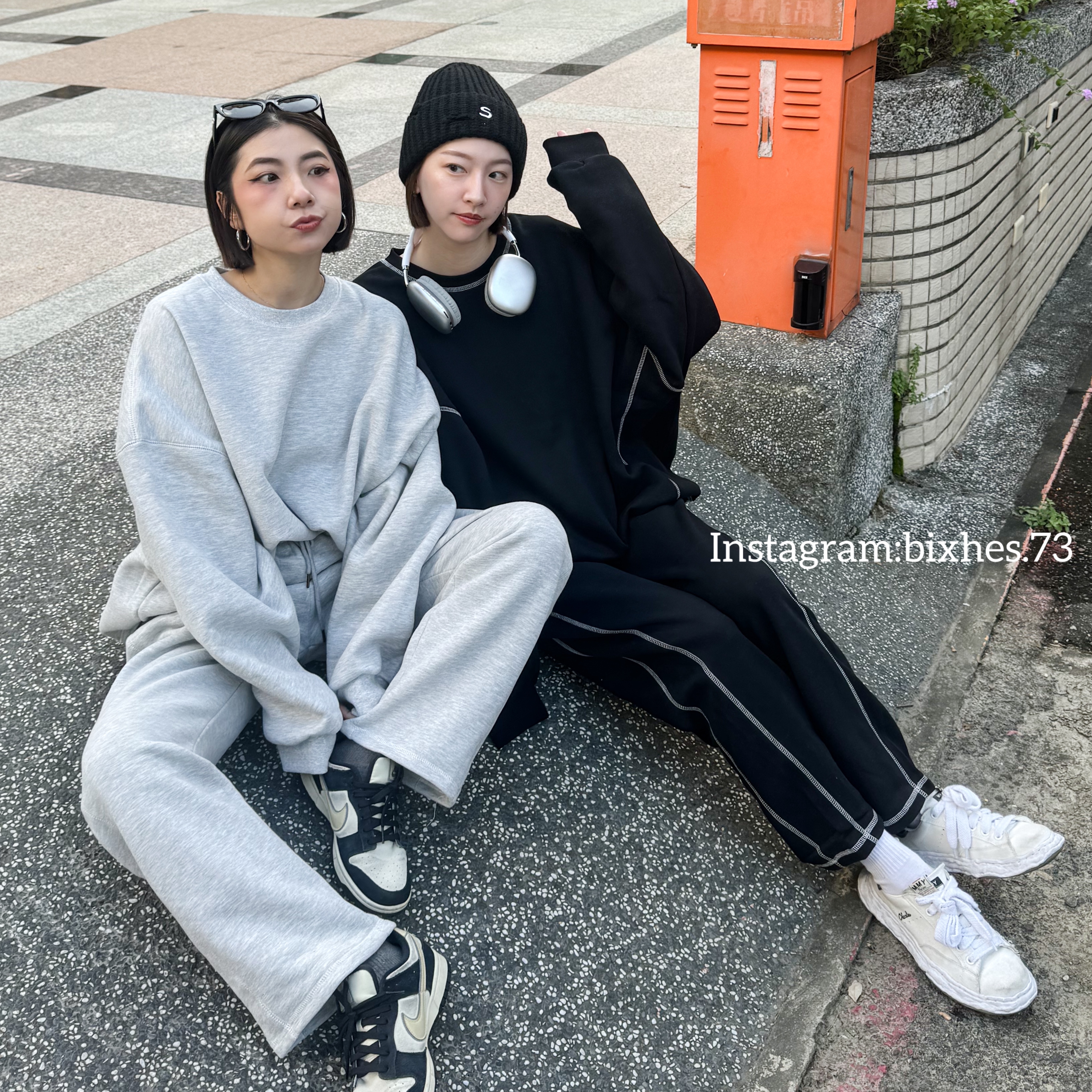 反車線刷毛寬鬆大學T(B00045)