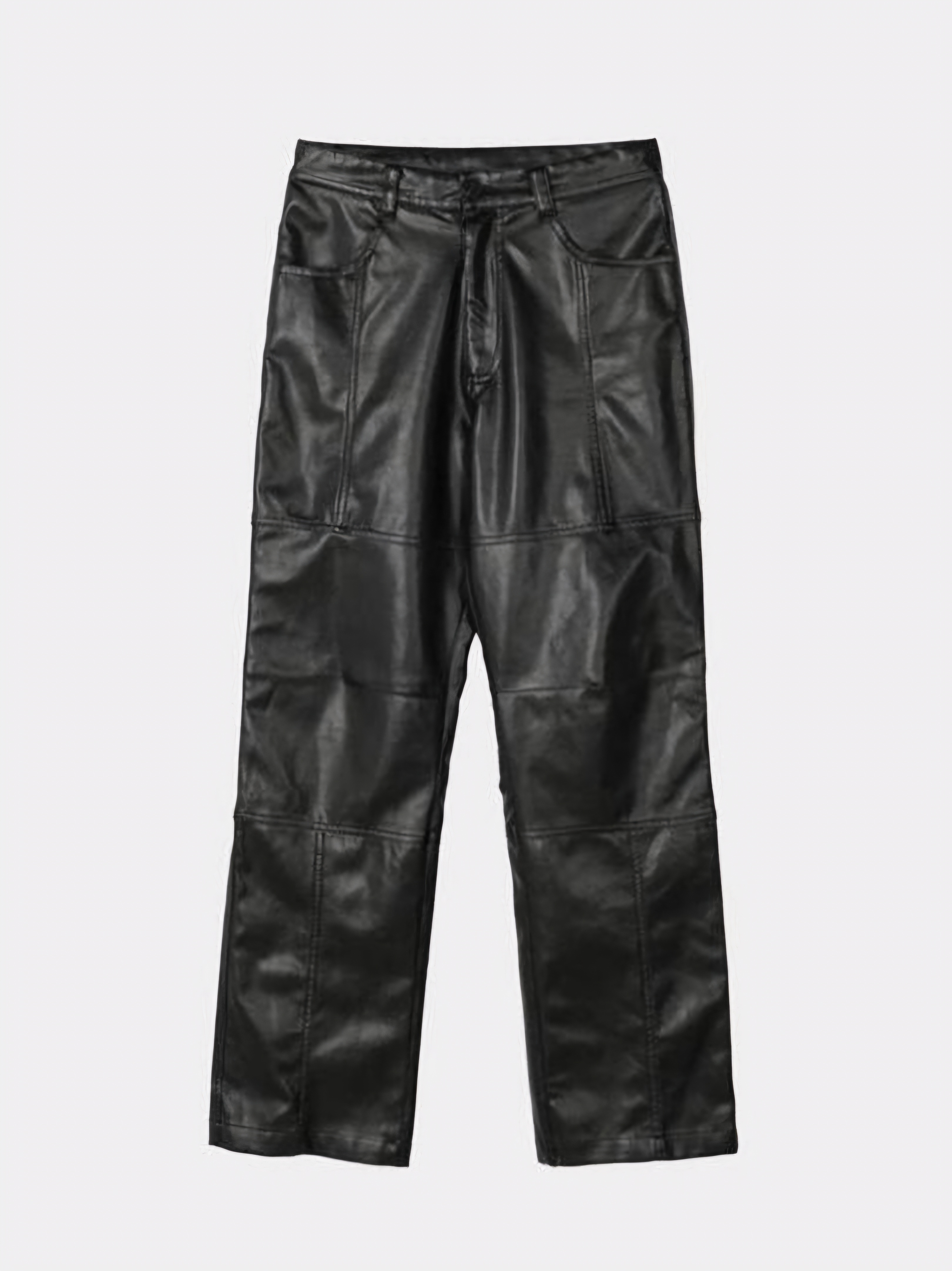 多重拼接造型皮褲