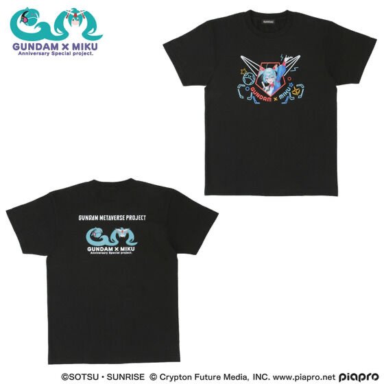 233524 Pbandai 預訂 2025/9月 ガンダム×初音ミク Tシャツ ブラック