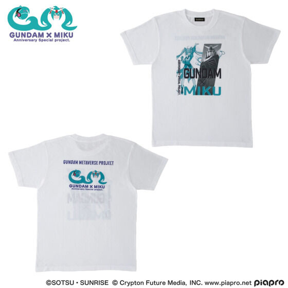 233525 Pbandai 預訂 2025/9月 ガンダム×初音ミク Tシャツ ホワイト