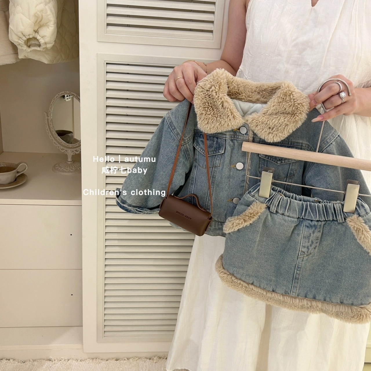 冬季加厚保暖牛仔外套裙子套裝