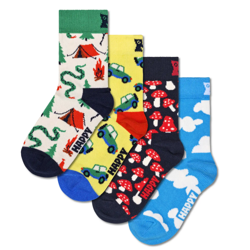 Happy Socks - 兒童襪 小露營者禮盒4 件套