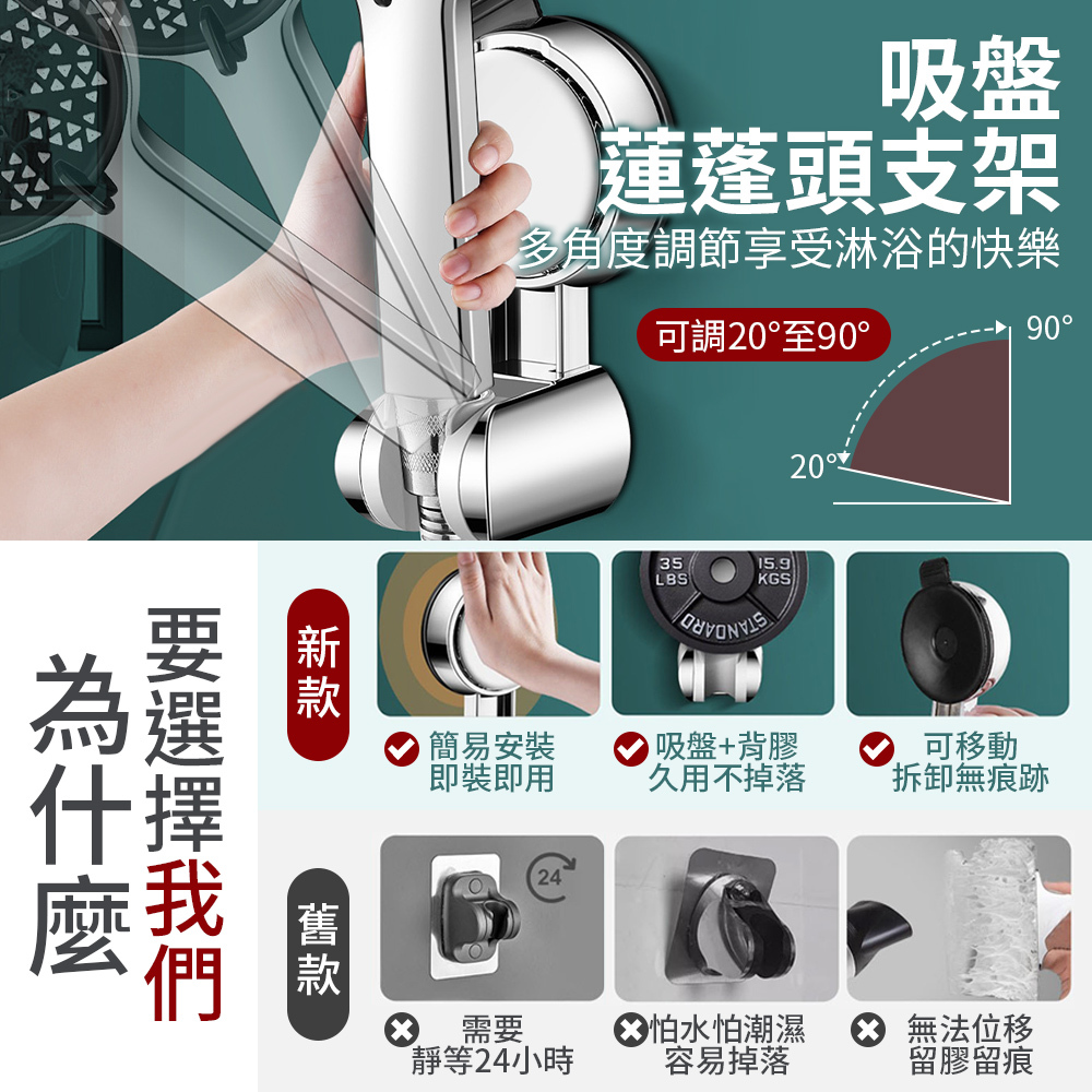 吸盤蓮蓬頭支架