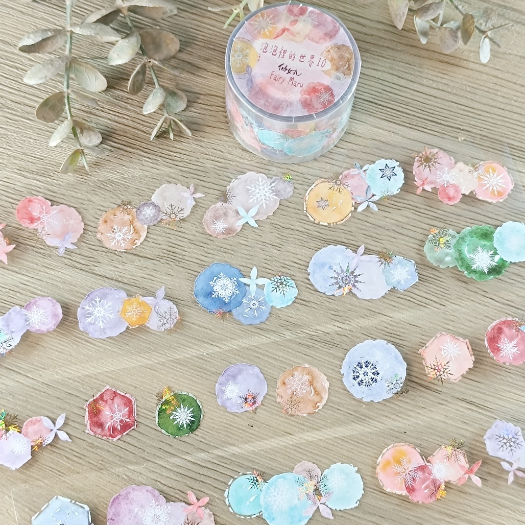 仙女丸Fairy Maru．泡泡裡的世界10 四款工藝PET/和紙膠帶 <整捲/分裝>