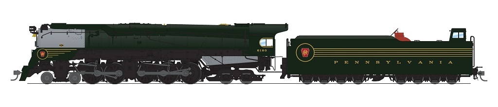BLI 7808 HO scale PRR Q2 Duplex, 4-4-6-4, #6190, Prototype Version, DGLE 5-Stripe Fantasy Scheme, Paragon4 Sound/DC/DCC, Smoke