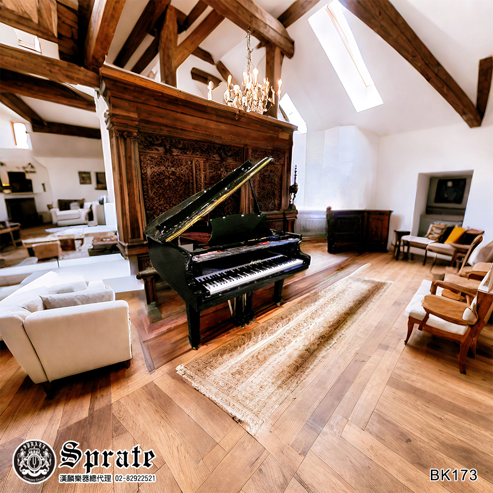 全新德國品牌 SPRATE 平台演奏鋼琴 BK173 鏡面黑色 2號琴 內建緩降琴蓋 進階款 音樂系最愛