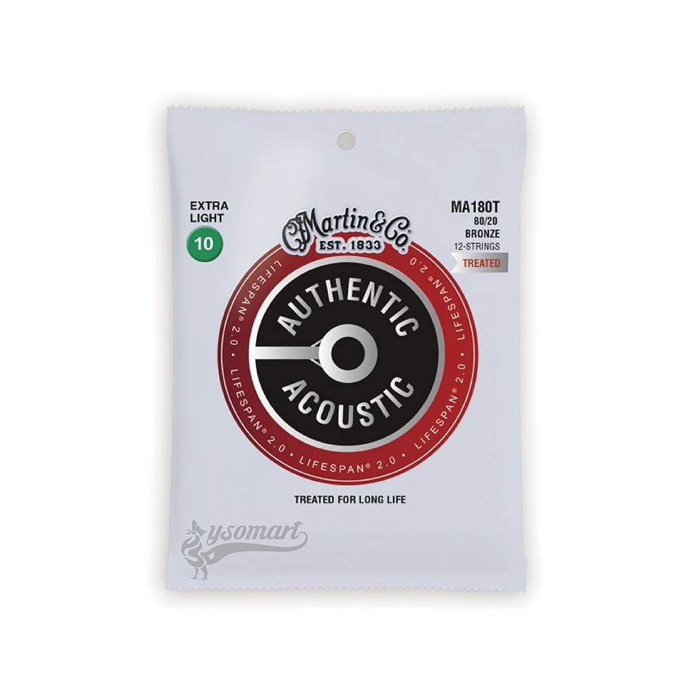 Martin LIFESPAN® 2.0 MA180T 黃銅民謠吉他十二弦套弦 (010-047)