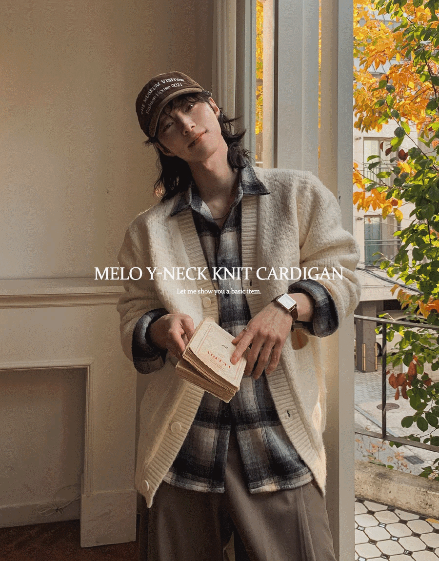 Melo Y領針織開襟衫