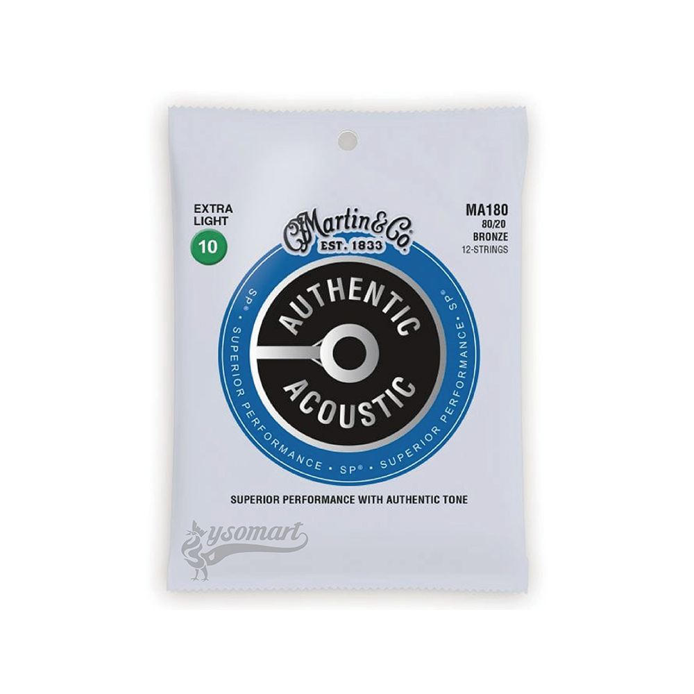Martin SP® MA180 黃銅民謠吉他十二弦套弦 (010-047)