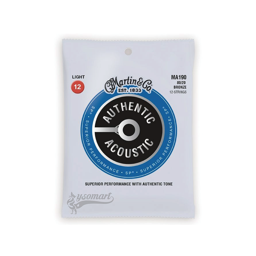 Martin SP® MA190 黃銅民謠吉他十二弦套弦 (012-054)