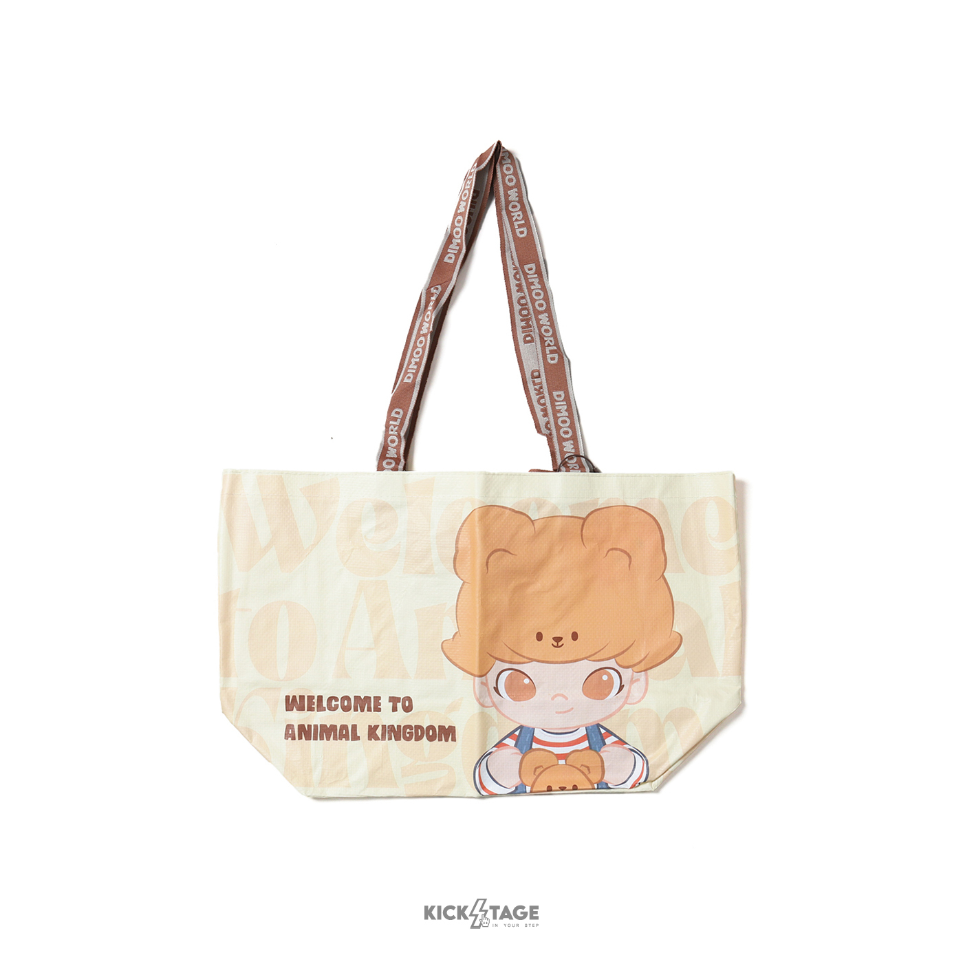POP MART 泡泡瑪特 DIMOO 動物王國系列 小熊奶爸 手提 環保袋 編織袋【PPMT-062】