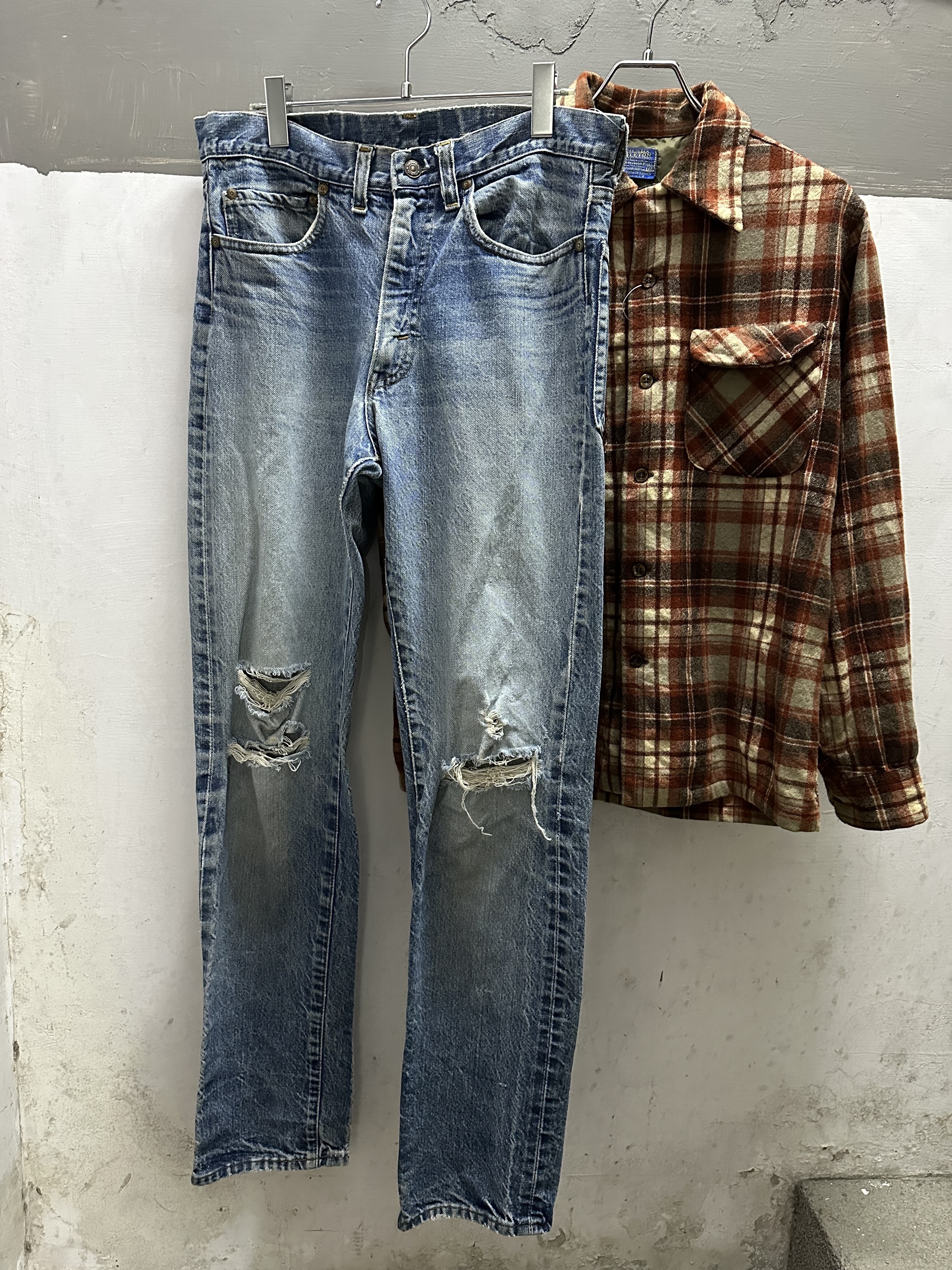 Late 70s Plain Pockets Denim Jeans