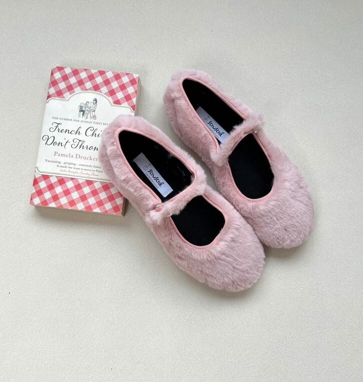 SCIUSCIA 絨毛瑪麗珍鞋(大人款) Maryjane Rosa Eco Fur 石英粉