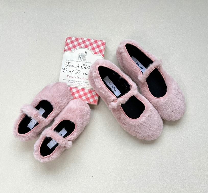 SCIUSCIA 絨毛瑪麗珍鞋(大人款) Maryjane Rosa Eco Fur 石英粉