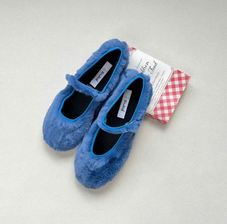 SCIUSCIA 絨毛瑪麗珍鞋(大人款) Maryjane Azzurro Eco Fur 寶藍