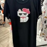 [S] KARL LAGERFELD CHOUPETTE T-SHIRT DRESS,BLACK , L4WDC397-BLK [FINAL SALE] (SKL1149)
