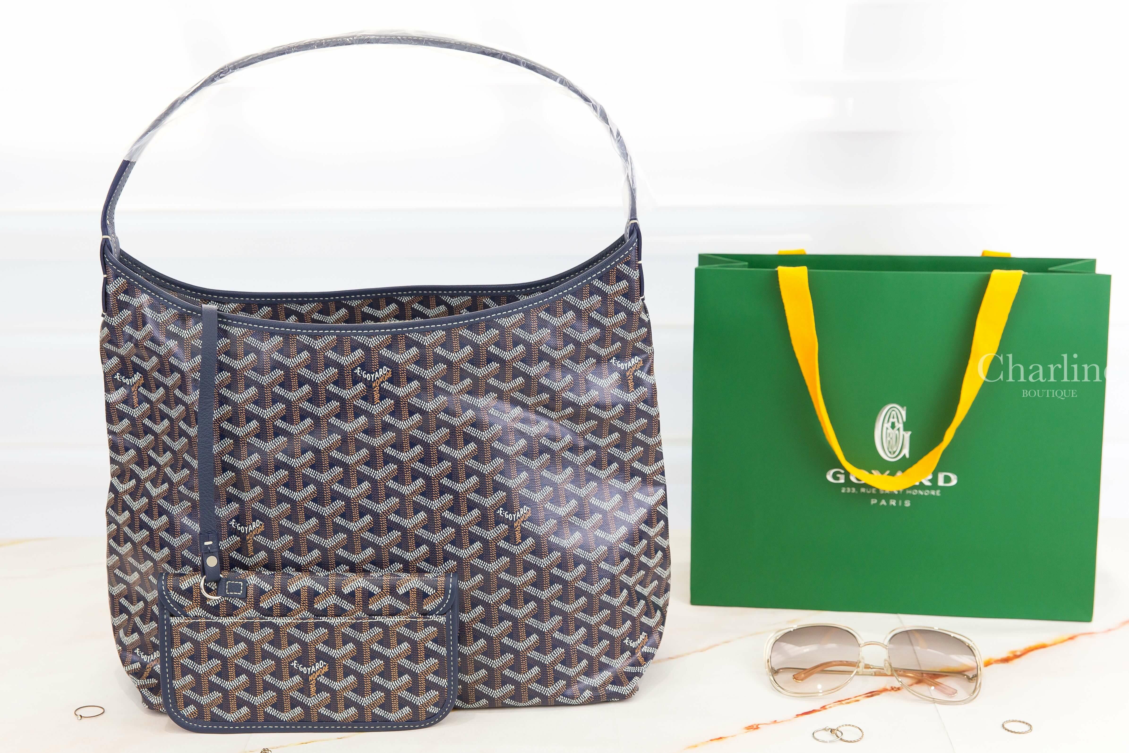 Goyard Bohème Hobo Bag 海軍藍帆布小牛皮同色提把手提肩背包-Charline Boutique 代購