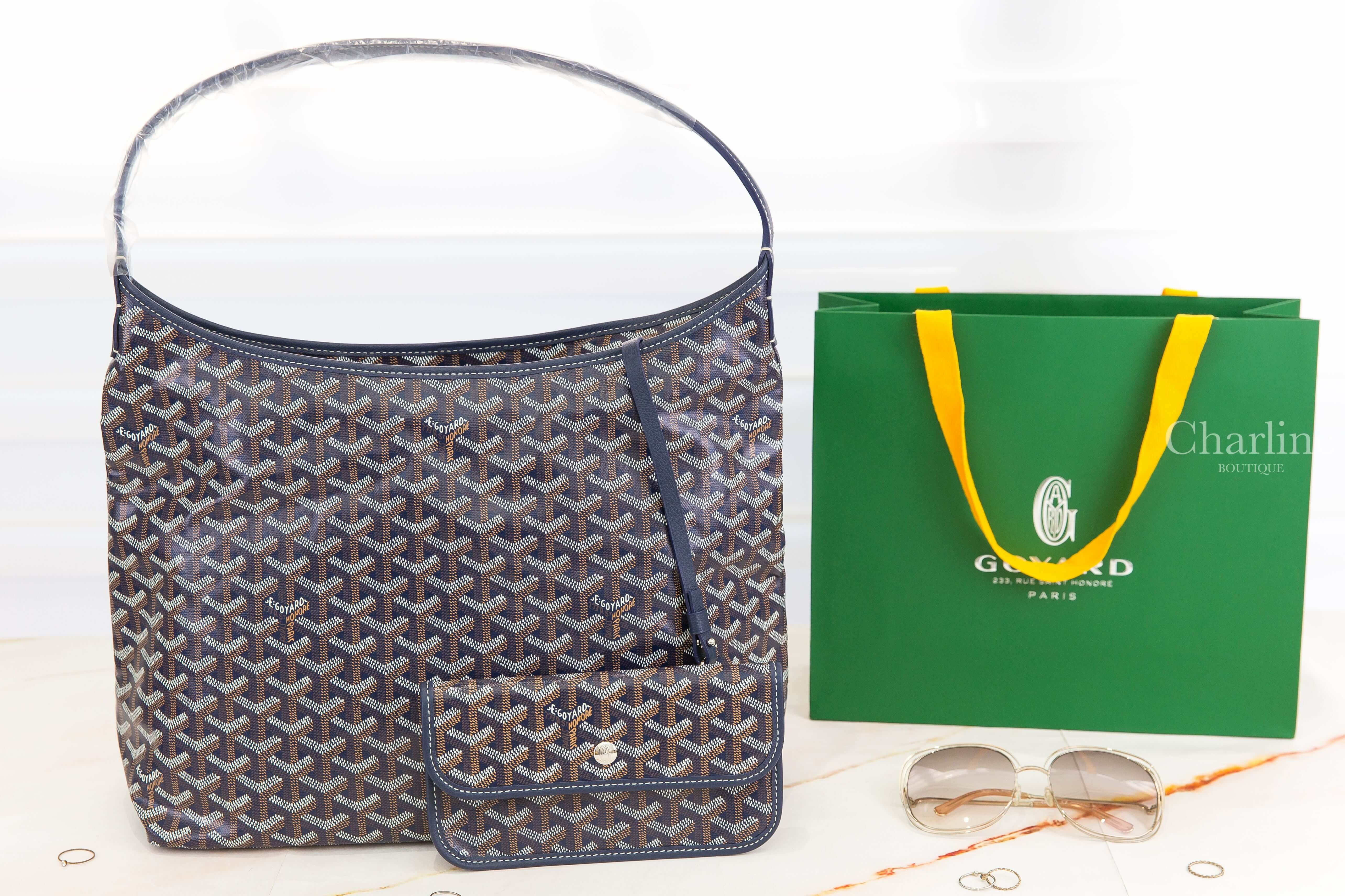 Goyard Bohème Hobo Bag 海軍藍帆布小牛皮同色提把手提肩背包-Charline Boutique 代購