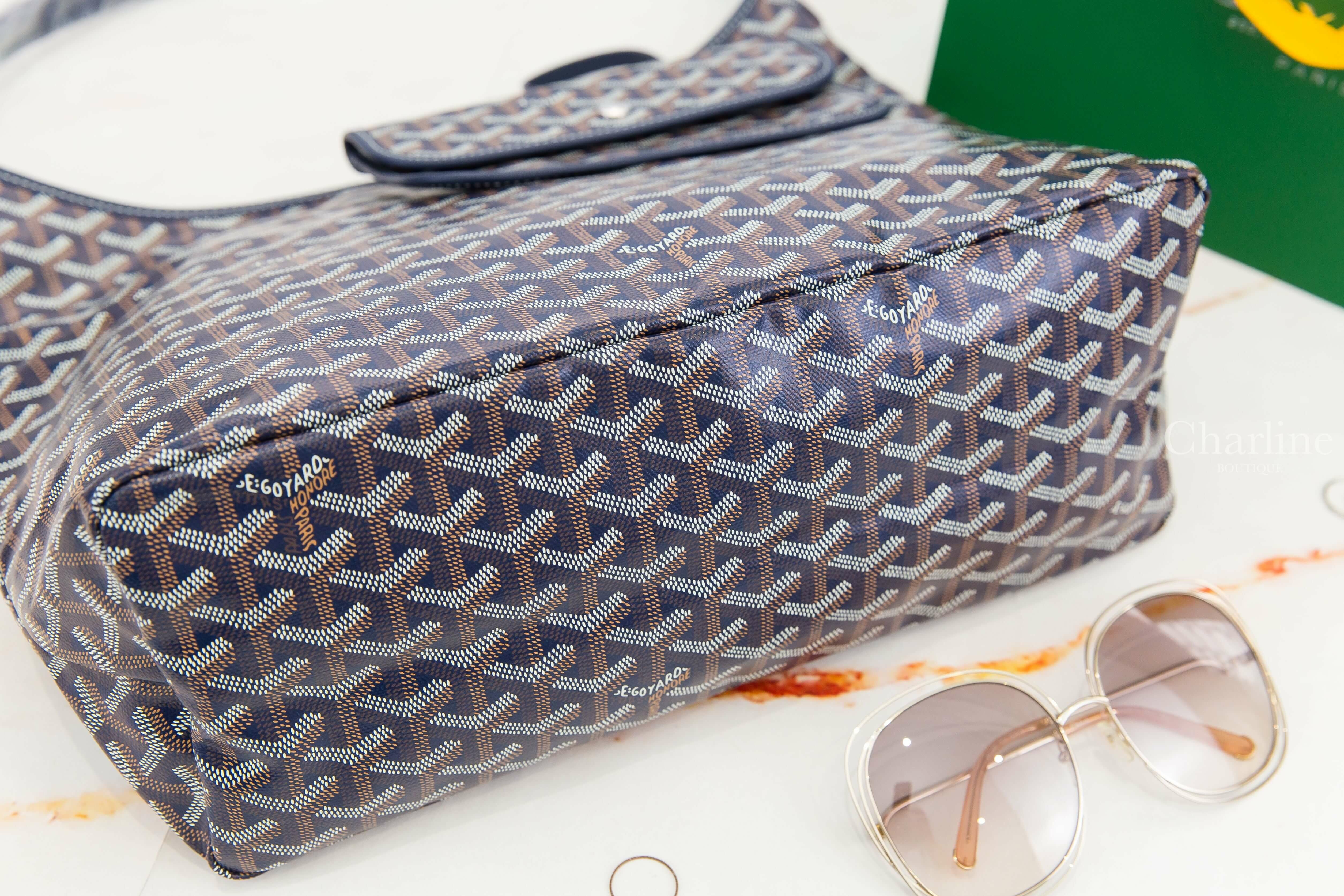 Goyard Bohème Hobo Bag 海軍藍帆布小牛皮同色提把手提肩背包-Charline Boutique 代購