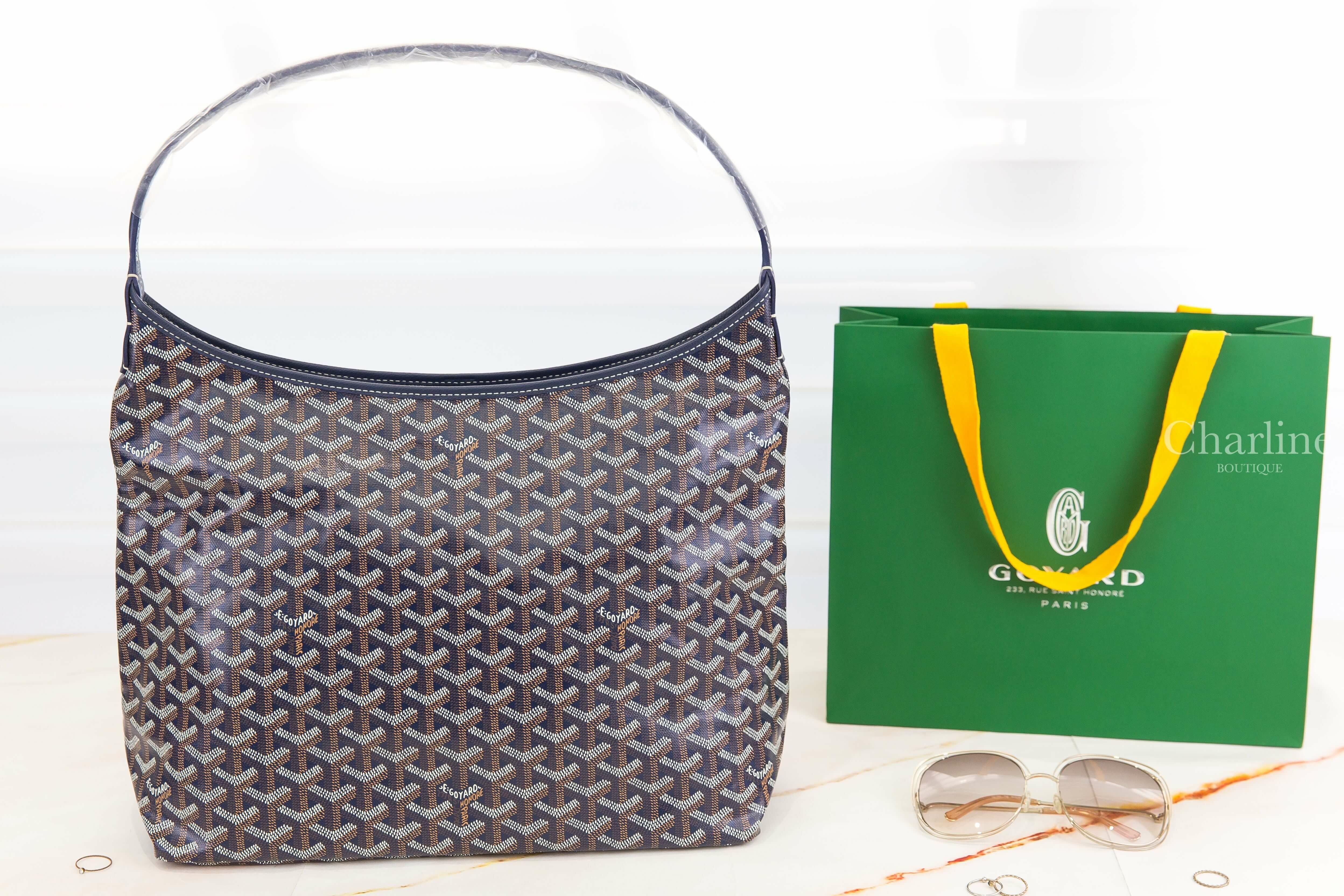 Goyard Bohème Hobo Bag 海軍藍帆布小牛皮同色提把手提肩背包-Charline Boutique 代購